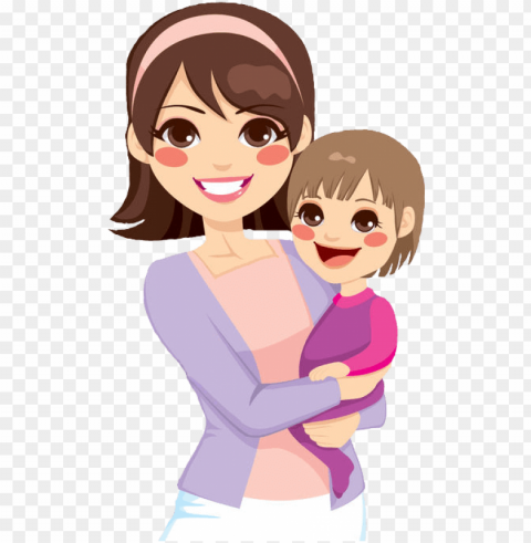 cartoon mom - mother cartoon transparent Isolated PNG Element with Clear Transparency
