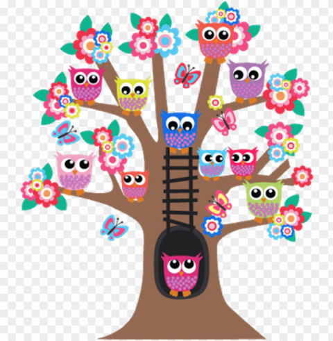 cartoon owls family Transparent PNG Object with Isolation