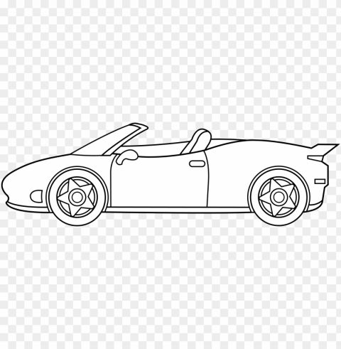 cartoon race car clip art - ferrari drawi Isolated Illustration in HighQuality Transparent PNG
