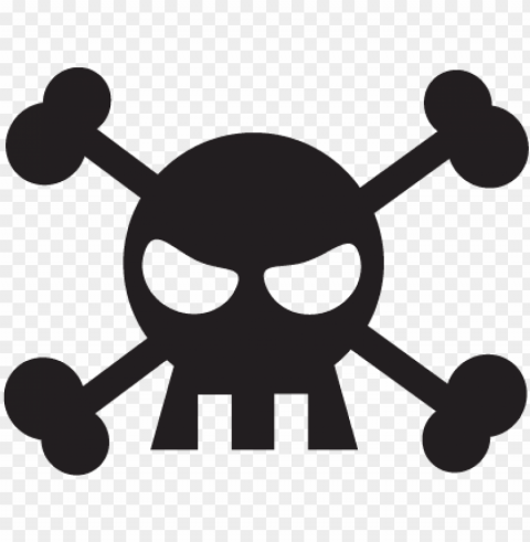 cartoon skull amp crossbones wall wall art decal - clipart computer threats art PNG Object Isolated with Transparency