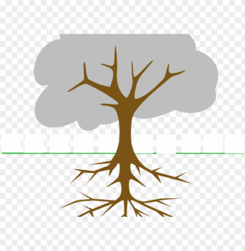 cartoon tree roots - tree clip art Isolated Item on HighQuality PNG
