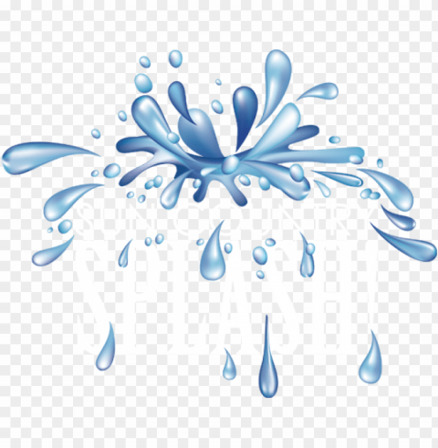 cartoon water splash - water droplets clip art Clear Background PNG with Isolation