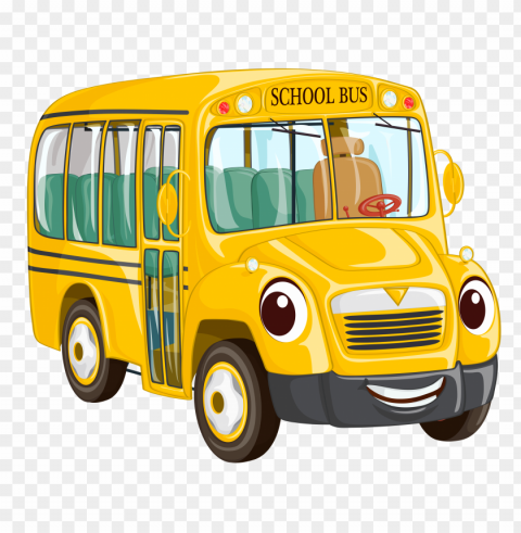 cartoon yellow school bus Isolated Subject with Clear PNG Background PNG transparent with Clear Background ID cef9e326