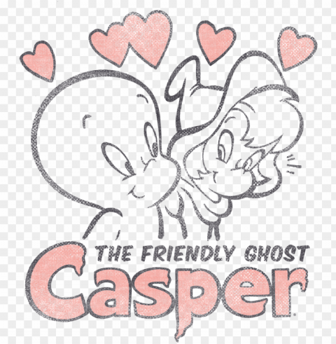 casper the friendly ghost hearts men's long sleeve - casper the friendly ghost t shirt HighQuality Transparent PNG Isolated Graphic Element