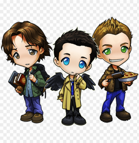 castiel dean winchester - sam dean and castiel chibi PNG images with transparent space PNG transparent with Clear Background ID ff2736a0