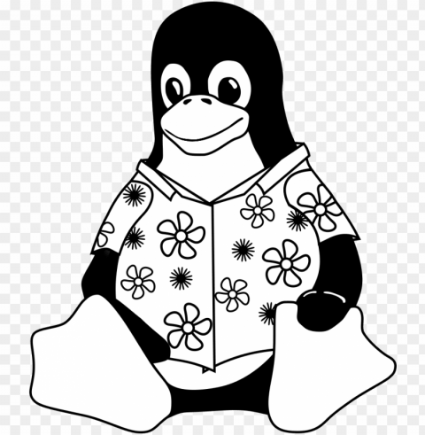 casualtux-coloringbook casual tux coloring book - linux logo sv Isolated Element in Transparent PNG