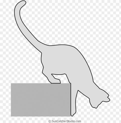 cat climbing down cat silhouette pattern stencil - line art Transparent PNG images extensive gallery