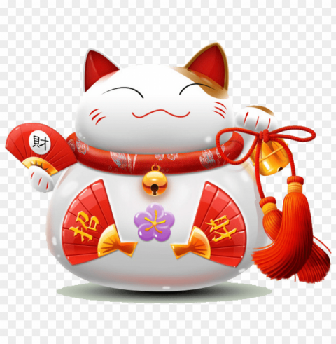 cat luckycat chinese japanese asian neko maneki neko - 财 PNG images with clear alpha layer