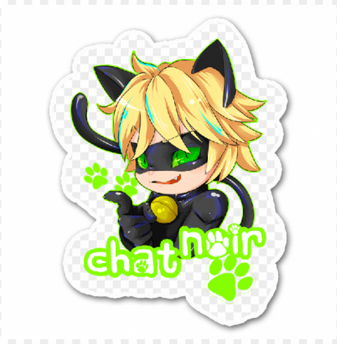 cat noir chat noir chibi cute gato negro kawaii - cute miraculous ladybug stickers Isolated Element with Transparent PNG Background