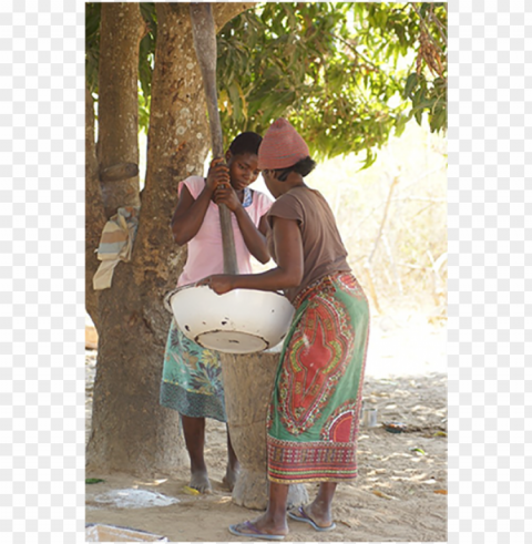 catherine and one of her daughters pounding cassava - sitti PNG graphics with clear alpha channel selection