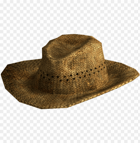 cattleman cowboy hat - straw hat Isolated Item with Transparent Background PNG