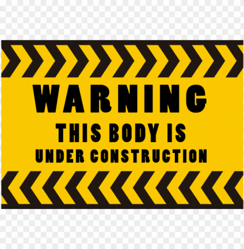 caution body under construction - ta Isolated Design Element on Transparent PNG