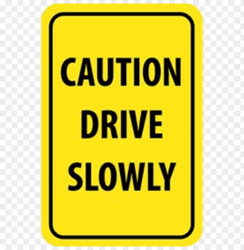 Caution Drive Slowly PNG Images With Alpha Channel Selection