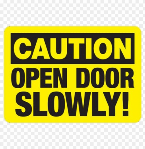 caution open door slowly PNG images with alpha transparency diverse set