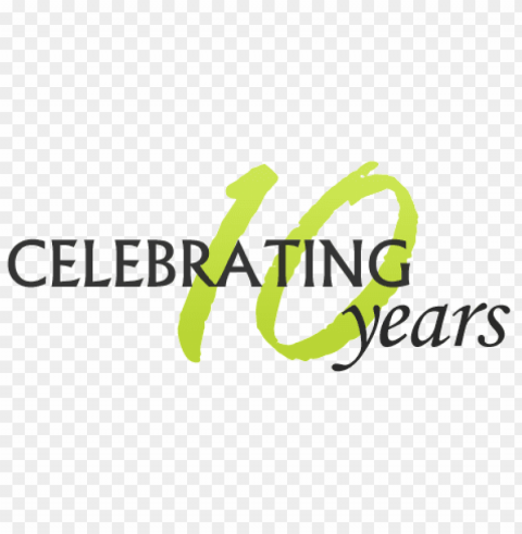 celebrating 10 years green Isolated Element in HighQuality PNG