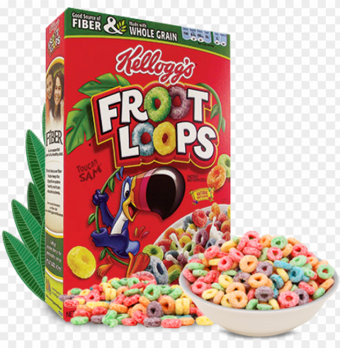 cereal froot loops PNG Graphic Isolated on Clear Background