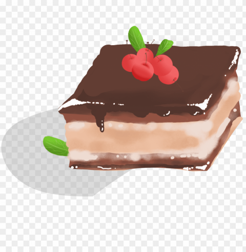 cereja chocolate bolo de e psd - ilustrasi kek PNG photo with transparency