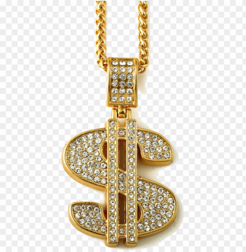chain transparent dollar - gold chain money si PNG Image Isolated with HighQuality Clarity