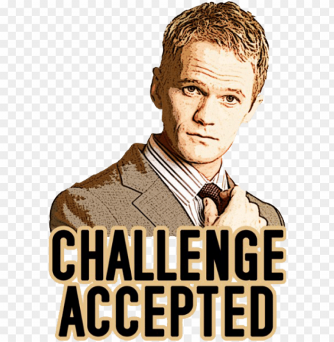challenge accepted barney stinson - met your mother barney Isolated Icon on Transparent PNG