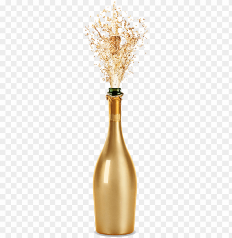 champagne bottle image - champagne bottle splash Isolated Character on Transparent Background PNG