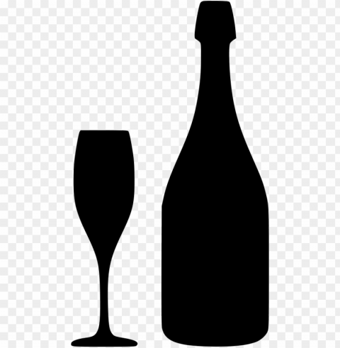 Champagne Bottle - - Svg Free Wine Bottle Sv Transparent PNG Images With High Resolution