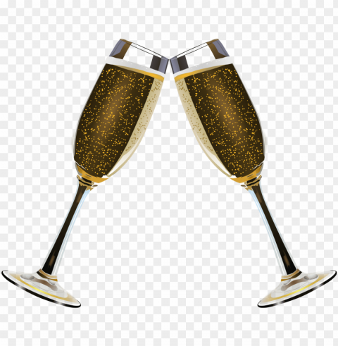 champagne duo of glasses PNG clip art transparent background