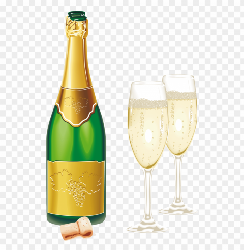 champagne food wihout background Isolated Artwork in Transparent PNG Format