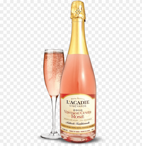 champagne transparent bubbly - l'acadie vineyards vintage cuvee Clean Background Isolated PNG Object