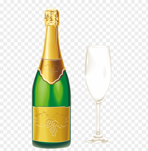 champagne with glass Isolated Item with HighResolution Transparent PNG