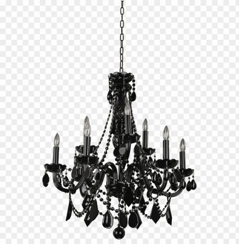 chandelier file - black crystal chandelier Transparent PNG Isolated Object Design