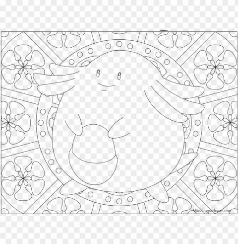 chansey - mandala coloring pages pokemon mew Isolated Element in HighResolution Transparent PNG