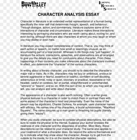 character analysis essay guideline main image PNG images with transparent backdrop