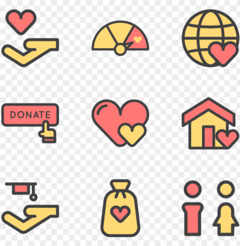 charity 30 icons - donating icons Transparent PNG pictures complete compilation