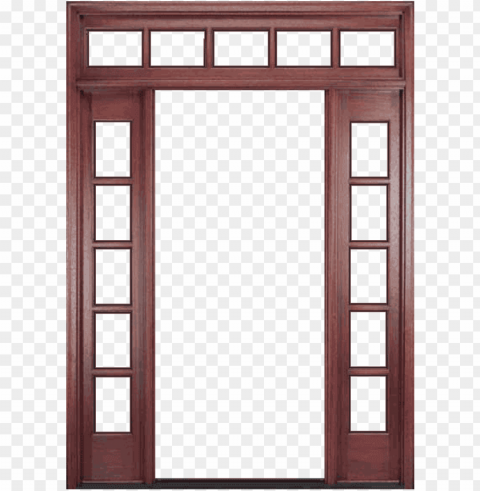 charlston frame - farmhouse door with sidelights and transom Isolated Graphic in Transparent PNG Format