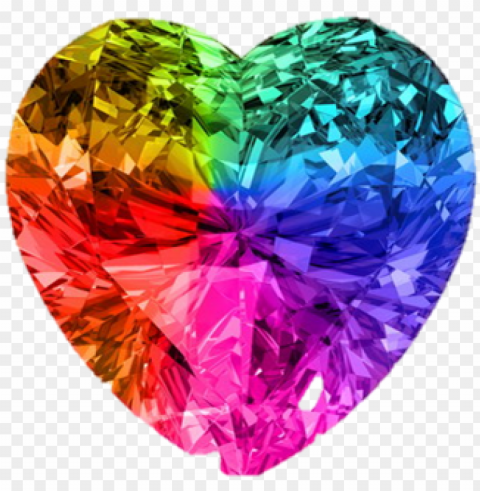 chat heart - rainbow diamond heart Transparent PNG download