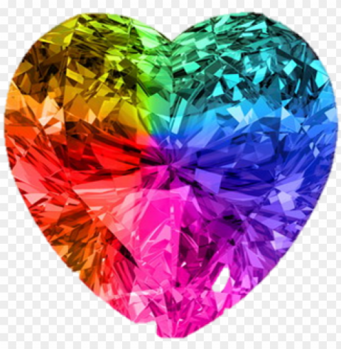 Chat Heart - Rainbow Diamond Heart Transparent PNG Download