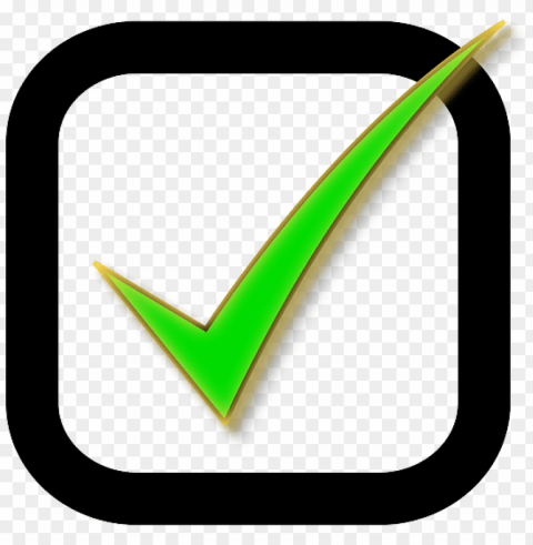 checkbox check tick green okay checked selected - green tick in a box Transparent Background PNG Isolated Art