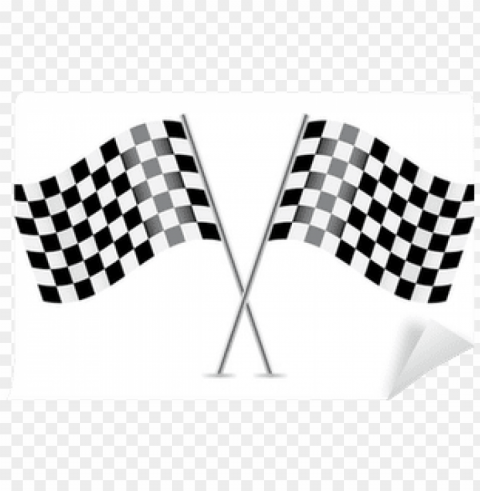 checkered flags - black and white go kart flag logo Transparent PNG Image Isolation