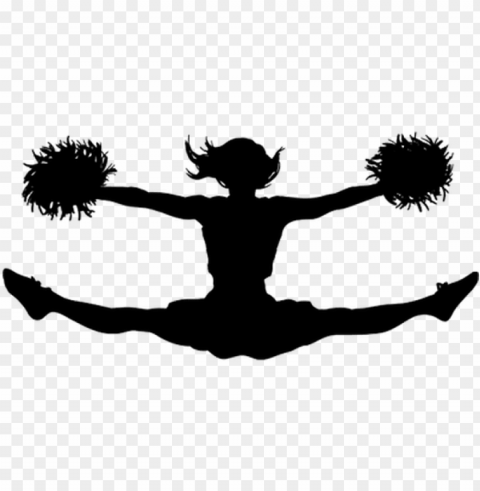 cheer stunts silhouette at getdrawings - cheerleading toe touch clipart Clean Background Isolated PNG Image