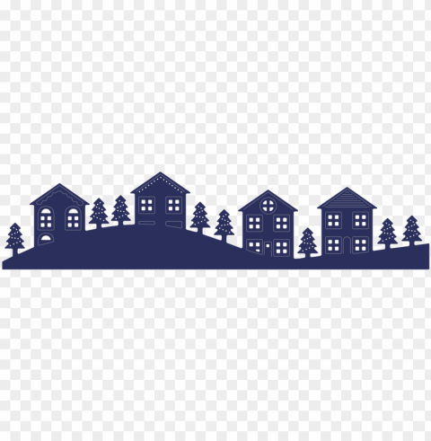 cheery lynn designs winter b - row of houses silhouette PNG images for personal projects