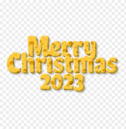 cheese texture 3d merry christmas 2023 PNG Graphic with Transparent Isolation