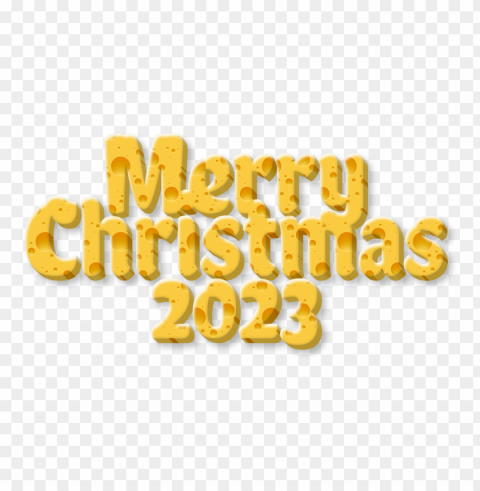 Cheese Texture 3d Merry Christmas 2023 PNG Graphic With Transparent Isolation