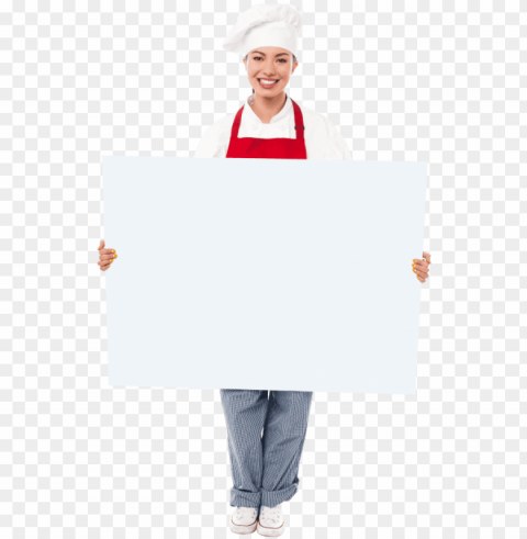 chef holding banner PNG Graphic Isolated with Clarity