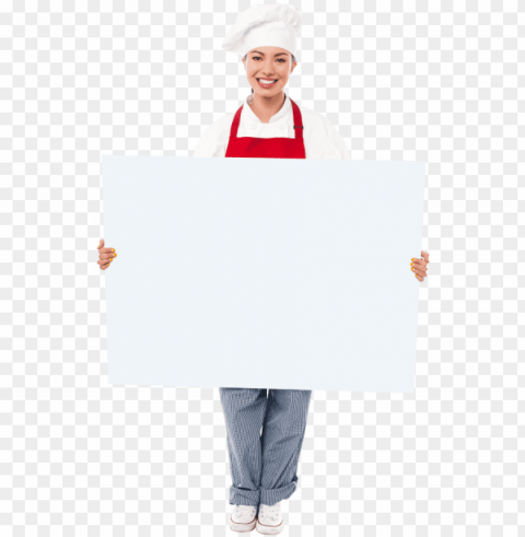 Chef Holding Banner PNG Graphic Isolated With Clarity