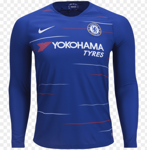chelsea - chelsea long sleeve jersey 18 19 Isolated Element with Clear PNG Background