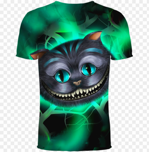 cheshire cat alice in wonderland 3d t-shirt - cheshire cat Isolated Subject on HighQuality PNG