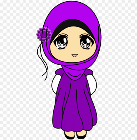 chibi clipart muslimah - download gambar kartun muslimah Isolated PNG Graphic with Transparency