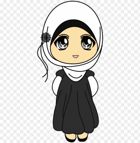chibi clipart muslimah - girl with hijab clipart High-resolution PNG images with transparency wide set