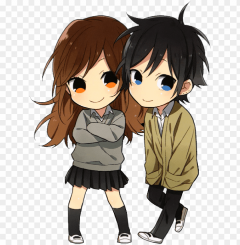 chibi transparent images - anime chibi girl and boy Clean Background Isolated PNG Graphic Detail