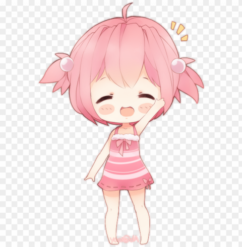chibi sticker - chibi kawaii girl anime Isolated Design on Clear Transparent PNG